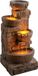 Teamson Home Tuin Waterornament Met Lichten - Waterfontein - 4-Laags Cascadeontwerp - Bruin