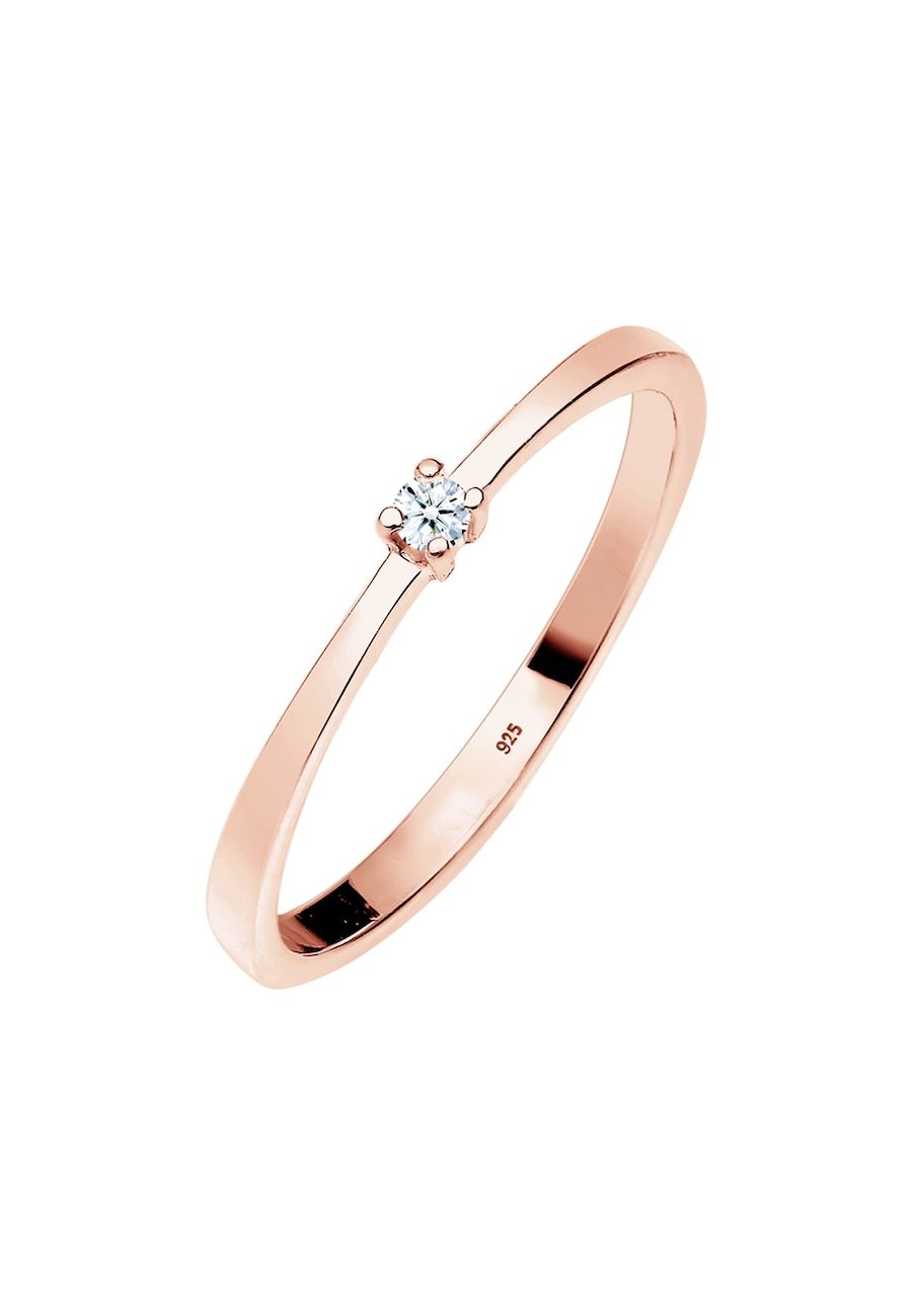 Elli DIAMONDS Ring - Women's Engagement Ring with Diamond (0.03 ct) in 925 Sterling Silver