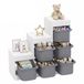 AIYAPLAY Étagère de rangement pour enfants - Panneau de particules - 96x38,5x90cm - Gris