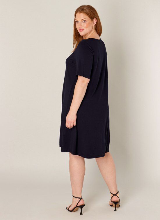 BASE LEVEL CURVY Abernathy Jurk - Dark Blue - maat 2(50)