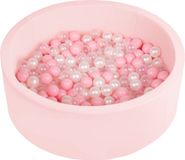 Selonis Ballenbad voor kinderen 200 ballen kleurrijke 90x30cm - Ballenbak sensorische voor Baby's - Roze: Poederroze Parel Transparant