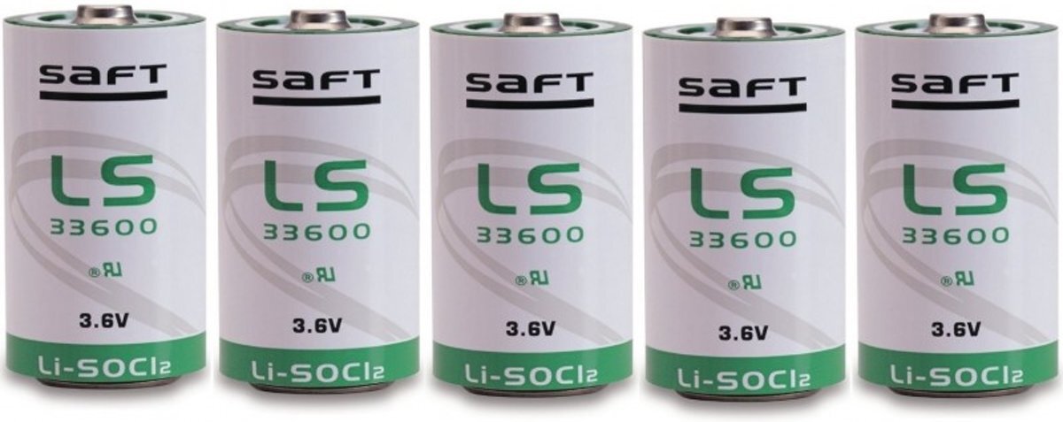 Saft 5 Stuks - LS 33600 D-formaat Lithium batterij 3.6V