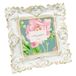 Laura Ashley 4x4 wit en goud sierlijke getextureerde handgemaakte hars fotolijst w/ezel en haak voor tafelblad en wanddisplay, decoratief bloemenontwerp huisdecoratie, fotogalerij, kunst (4x4, wit/goud)