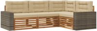vidaXL - Hoekbank - 4 zitplaatsen - Polyester - Natuurlijk en Beige