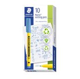 STAEDTLER Noris schrijfpen 307 Fineliner, behuizing van 97% gerecycled plastic, delfterblauw, 10 stuks