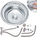 Melko – Évier de cuisine rond encastré en acier inoxydable Ø49 cm – Kit de vidange inclus – Surface satinée – Pré-percé pour montage facile