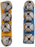 Fuzeau - Paar armbanden met 4 belletjes - Klittenbandsluiting - Blauw/geel - Vanaf 3 jaar