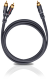 Oehlbach BOOOM! Audio Cable - 2m - RCA to 2 x RCA - Anthracite