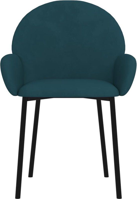 vidaXL Eetkamerstoelen 2 stuks fluweel blauw