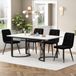 MODENUIT Coin repas 140 x 80 cm - Table avec 4 chaises et aspect marbre - Blanc