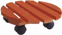 Merkloos Planten trolley - hout - rond - 30 cm - tot 30 kg - multiroller voor kamerplanten