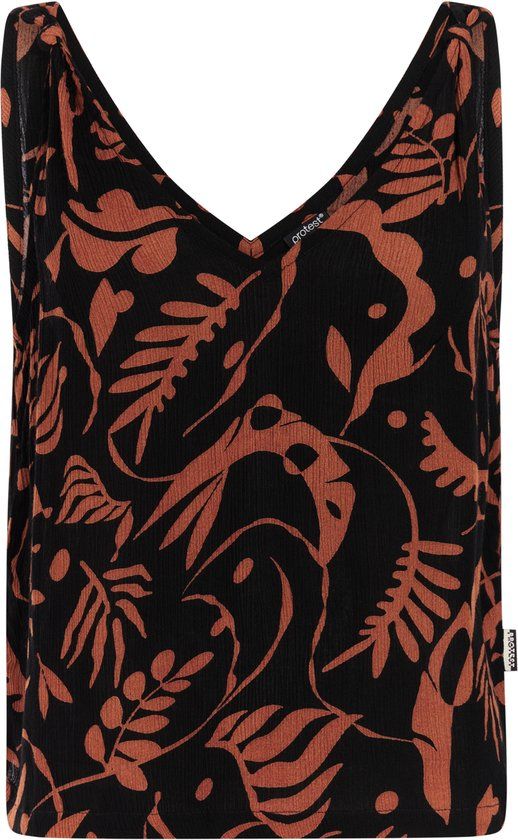 Protest PRTCrazy Spaghetti Top Dames V-hals Loose Fit Bruin