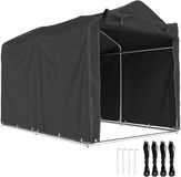 Outsunny Opbergtent voor tuin Metaal, PE 220L x 157B x 165H cm Zwart