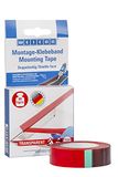WEICON Montagetape transparant/dubbelzijdig plakband/extra sterk/hecht op glas metaal kunststof/voor auto outdoor vliegen scherm venster