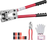 VEVOR Krimptang 6-50 mm² Kabelschoenen Accukabel Krimptang Accuklemtang Perstang met 6 Maten & 95 Koperen Ringconnectoren Koperen Ringklemtang