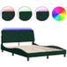 DESIGN IN Lit Double Lit Adulte Cadre De Lit Avec Led Sans Matelas Vert Foncé 140x200 Cm Velours