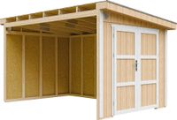 Timbela M939B-HARVEST HONEY - LP SmartSide Tuinhuis op houtbasis - 8,68 m² - 248x412xH231 cm - zonder vloer en zijwand (totaal 3 wanden) met verf