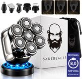 Sansbeauté SkullSharp PRO 6-in-1 Scheerapparaat voor Mannen - Elektrisch, Nat & Droog, Draadloos Opladen