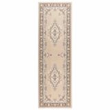 vidaXL - Tapijtloper - FLORNES - Geweven - Ecru - patroon - 100 x 450 cm - PP - 7 mm