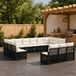 Maison Exclusive - Salon de jardin, 13 pièces, 13 places, en résine tressée noire