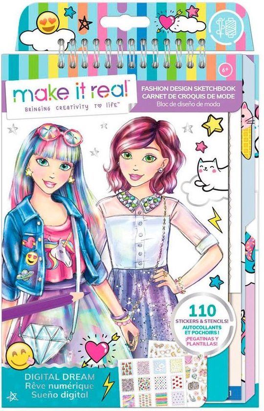 Make it Real Fashion Design Ontwerpboek: Digitale droom - MIR3203 - Multicolor