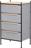 ML Design Ladekast 58x98x42,5 cm Eiken Staal MDF met 4 Stoffen Laden