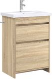 vidaXL Badkamermeubel Set Sonoma Eiken 61 x 40 x 84,5 cm Bewerkt hout