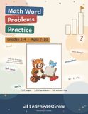 Math Learnpassgrow Math Word Problems Practice: Grades 2-4, Ages 7-10 - 1,860 Story Problems in 89 Practice Sets - The Numbers in the Story Are the Arithmetic, Full Answer Key