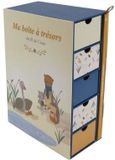 DOMIVA - Schatkist + Geboortedagboek - Blauw, Beige, Geel