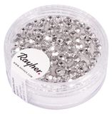 Rayher Hobby Rayher 14202610 glas geslepen parel, 3 mm Ø, zilver ondoorzichtig, doos 100 stuks