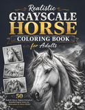 Realistic Grayscale Horse Coloring Book for Adults