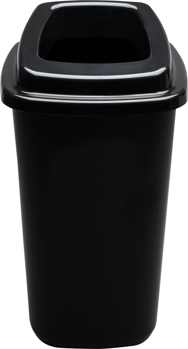 Plafor Prullenbak 45L - Zwart - met 5 gratis stickers - afval recyclen, afvalbakken, vuilnisbak