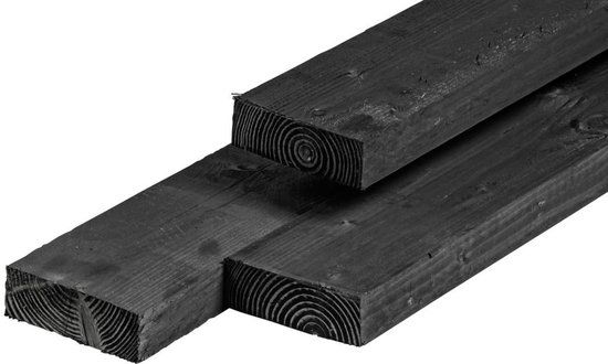 Merkloos Tuindeco Ligger douglas zwart geimpregneerd 6,3x17,5x425 cm