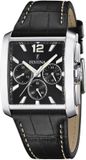 Festina F20636/4 Heren Horloge - Chronograaf - Mineraalglas - Roestvrijstaal/Leer - Zilverkleurig - Ø 38 mm - Quartz - Gesp - 5 ATM