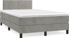 vidaXL Boxspringbed met matras, fluweel, lichtgrijs, 120x200 cm