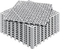 VEVOR Modulair in elkaar grijpend kussen, verpakking van 12 stuks, 30 x 30 cm, afvoermatten van zacht pvc, in elkaar grijpende drainagevloertegels, antislip afvoergaten voor toilet, badkamer, keuken