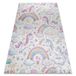 Bambino 61400 Tapis de lavage antidérapant pour enfant Motif licorne et arc-en-ciel Crème/rose/crème 80 x 150 cm