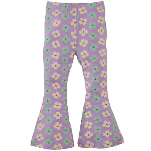 Z8 mini flared broek Noella lila/lichtgroen/crème
