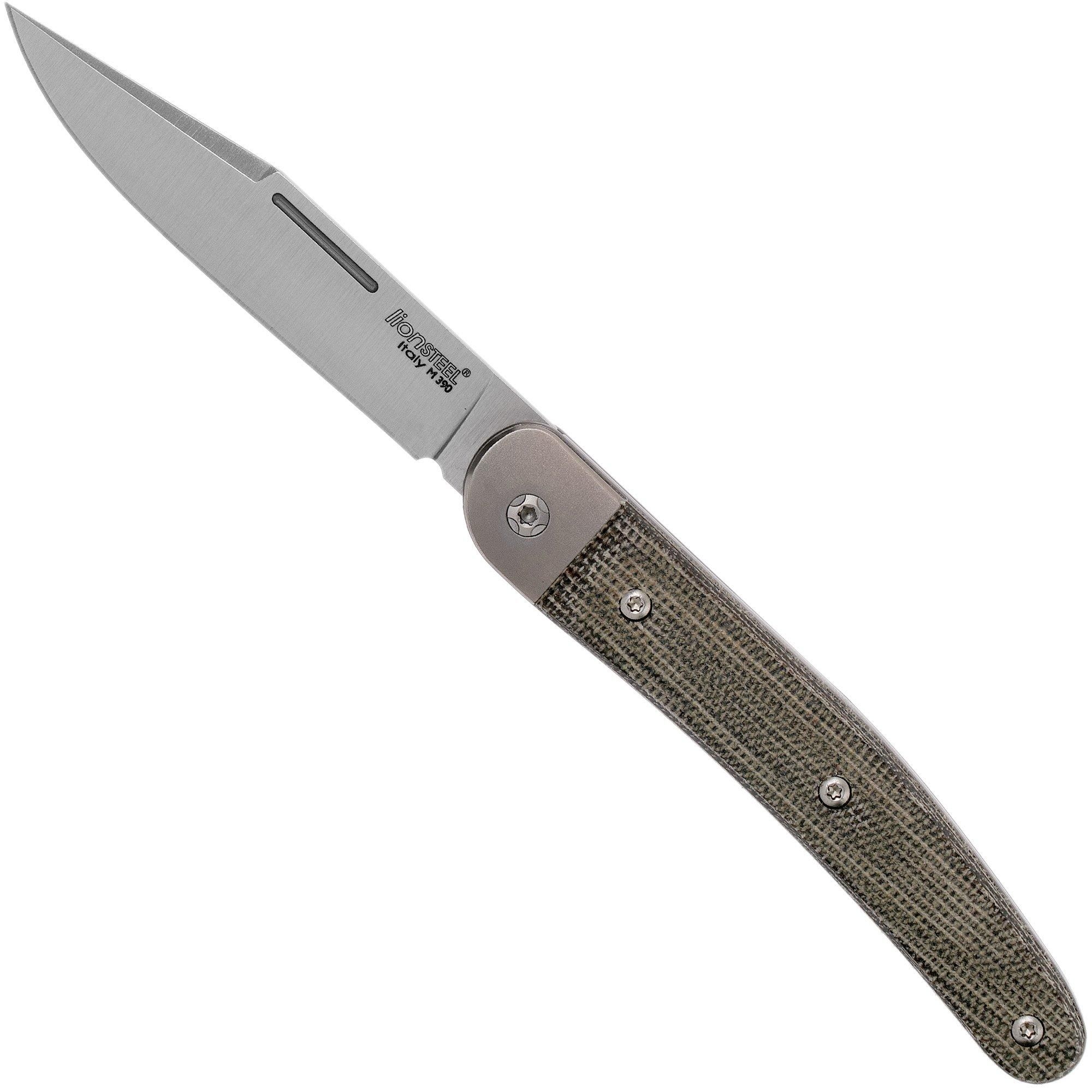 Lion Steel Jack 1 Green Canvas Micarta JK1 CVG zakmes - 8051887880645