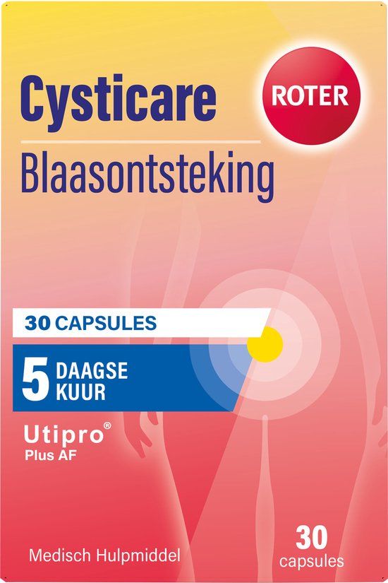 Roter Cysticare Utipro Plus AF - 30 Capsules - Blaasontsteking - 5 Dagen Behandeling