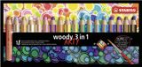 STABILO woody 3 in 1 - Crayons aquarelle - 18 couleurs + taille-crayon + pinceau