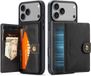 CaseMe JH-01 Hoesje Geschikt voor Apple iPhone 17 Pro | Back Cover met Magnetische Kaarthouder | Zwart