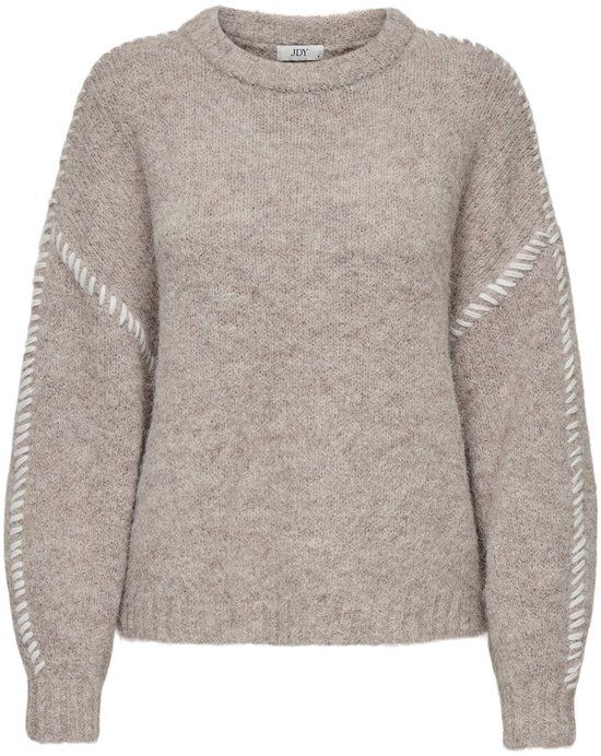 JACQUELINE de YONG JDY Zoey Life Stitch Knit Sweater Dames - Maat M - beige - wit
