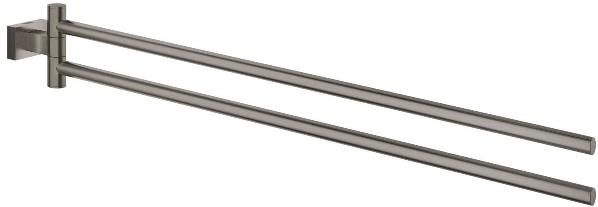 GROHE Essentials Cube Handdoekhouder 43,9x4,2x6,9 cm Hard Graphite Geborsteld