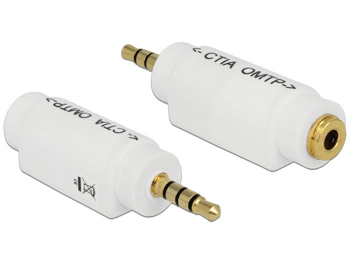 Delock 65590 - 3.5mm Male to Female Adapter - White