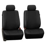FH Group Stoffen autostoelhoezen voor passagiersstoelen met lage rugleuning, stoelen met afneembare hoofdsteun, airbag compatibel universele pasvorm, voor auto‘s, SUV en bestelwagens, zwart