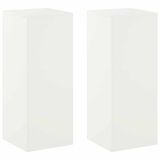 vidaXL Support de plantes - 2 pièces - Blanc - 40 x 40 x 100 cm - Acier
