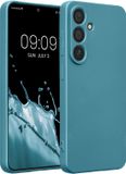 kwmobile metallic telefoonhoesje van TPU - geschikt voor Samsung Galaxy S25 - Flexible case voor smartphone - In Metallic carabisch blauw