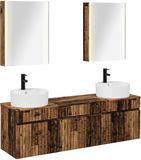 vidaXL Badkamerkastenset 5 st Oud hout Bewerkt hout