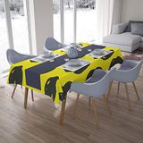 Bonamaison Tafelkleed, Anti-Mold, Sneldrogend, Waterdicht, 100% Polyester Tafellaken, Neon Geel, Rook, 140 x 200 Cm